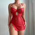 Cross-Border Foreign Trade Hot-Selling Sexy Lingerie Set Embroidered Lace See-Through Nightgown Thong Two-Piece Set for Women by Dropshipman