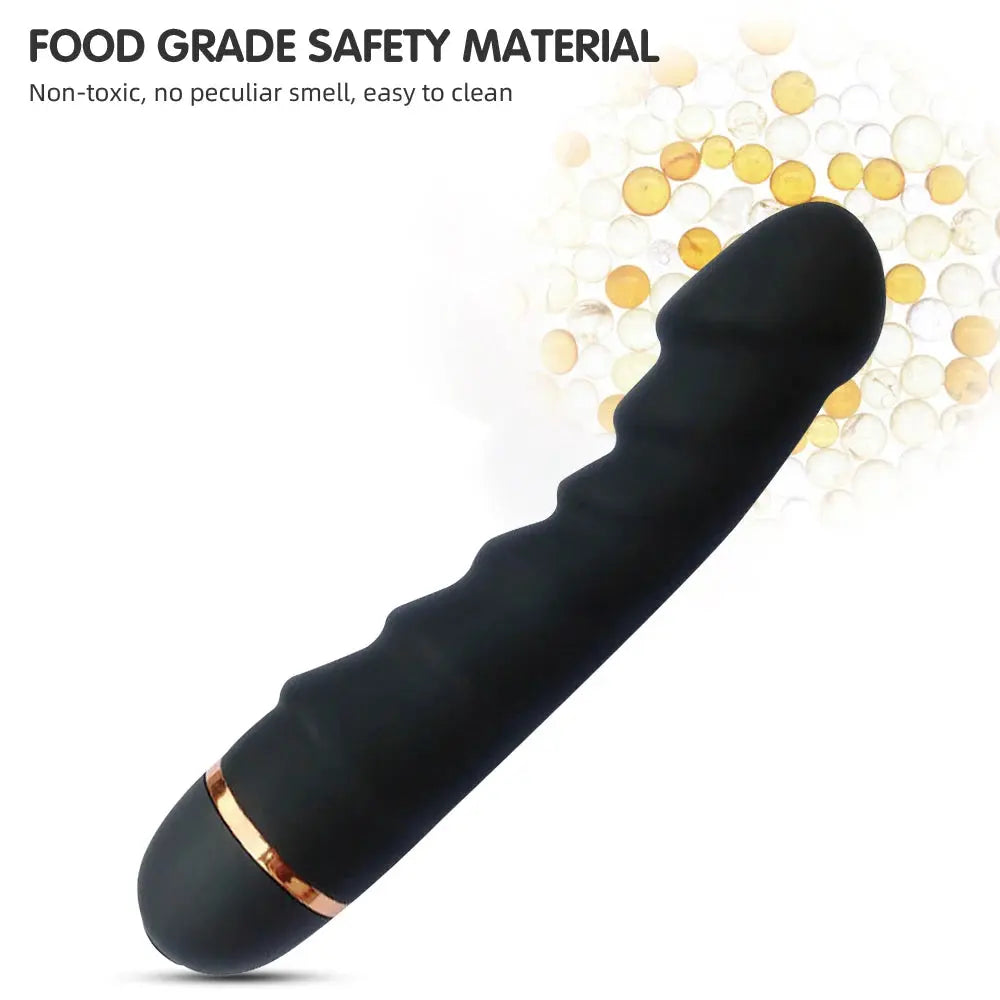 Red silicone vibrator with 20 modes, realistic design, strong motor, G-spot and clitoral stimulation for female pleasure.