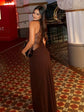 Women Lace Patchwork Sleeveless Pleated Dress Elegant Off-shoulder See Through Long Dresses 2026 Lady Evening Party Vestidos SHOPEZRA L.L.C.