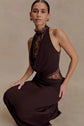 Women Lace Patchwork Sleeveless Pleated Dress Elegant Off-shoulder See Through Long Dresses 2026 Lady Evening Party Vestidos SHOPEZRA L.L.C.