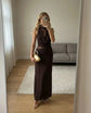 Women Lace Patchwork Sleeveless Pleated Dress Elegant Off-shoulder See Through Long Dresses 2026 Lady Evening Party Vestidos SHOPEZRA L.L.C.
