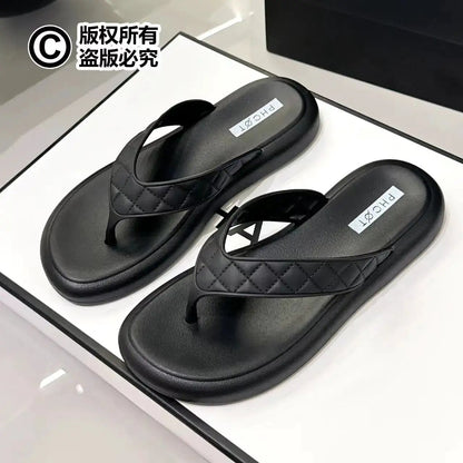 Xinyi Beauty Flip-Flops for Women, Fashionable Outdoor Summer Sandals, Korean Style, Simple Non-Slip Thong Sandals for Students, Beach Flip-Flops by Dropshipman