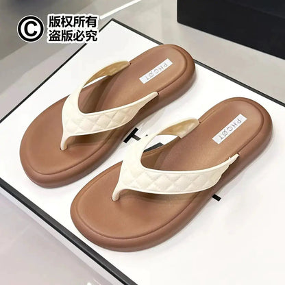 Xinyi Beauty Flip-Flops for Women, Fashionable Outdoor Summer Sandals, Korean Style, Simple Non-Slip Thong Sandals for Students, Beach Flip-Flops by Dropshipman