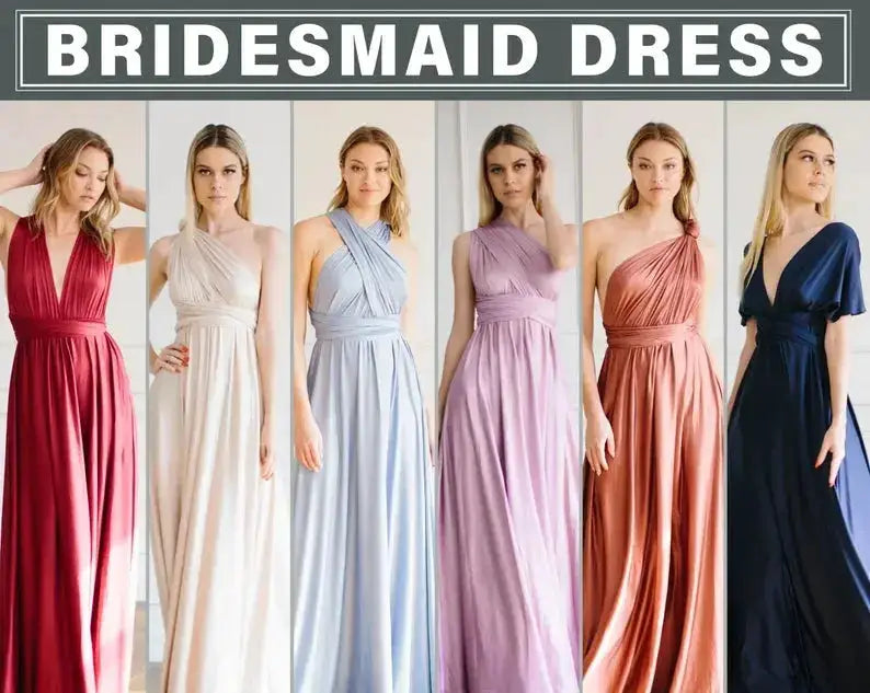 Multiway Maxi Dress Bridesmaid Dress Infinity Cocktail Dress Floor Length Bridesmaid Dress Maxi Dress for Bridesmaid Gifts by Dropshipman