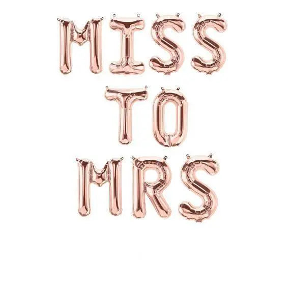 Rose gold 16-inch balloon banner with multiple phrases from Lets Flamingle by SHOPEZRA L.L.C., featuring festive decorative balloons.