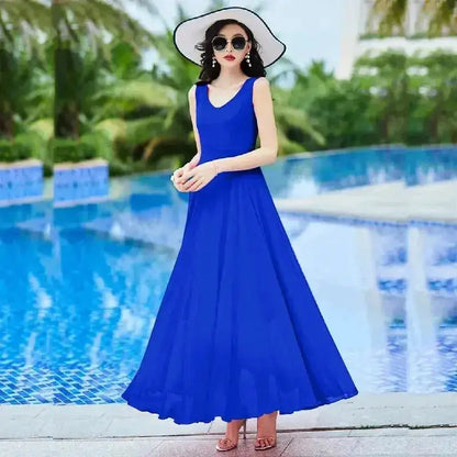 Shawl Dress Suit/Sun Protection Women Chiffon Dress Mother And Dress Two Piece Suit Bohemian Big Swing Long Dress Holiday Dress by Dropshipman