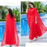 Shawl Dress Suit/Sun Protection Women Chiffon Dress Mother And Dress Two Piece Suit Bohemian Big Swing Long Dress Holiday Dress SHOPEZRA L.L.C.