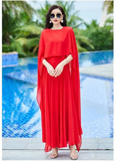 Shawl Dress Suit/Sun Protection Women Chiffon Dress Mother And Dress Two Piece Suit Bohemian Big Swing Long Dress Holiday Dress SHOPEZRA L.L.C.