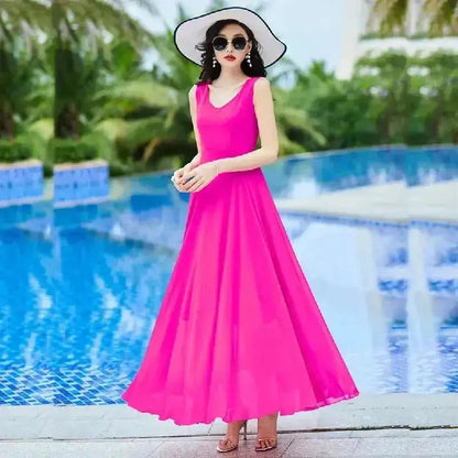 Shawl Dress Suit/Sun Protection Women Chiffon Dress Mother And Dress Two Piece Suit Bohemian Big Swing Long Dress Holiday Dress by Dropshipman