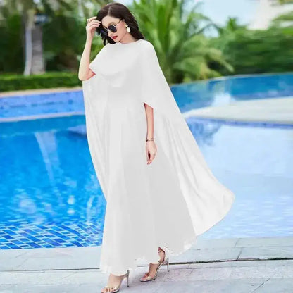 Shawl Dress Suit/Sun Protection Women Chiffon Dress Mother And Dress Two Piece Suit Bohemian Big Swing Long Dress Holiday Dress by Dropshipman