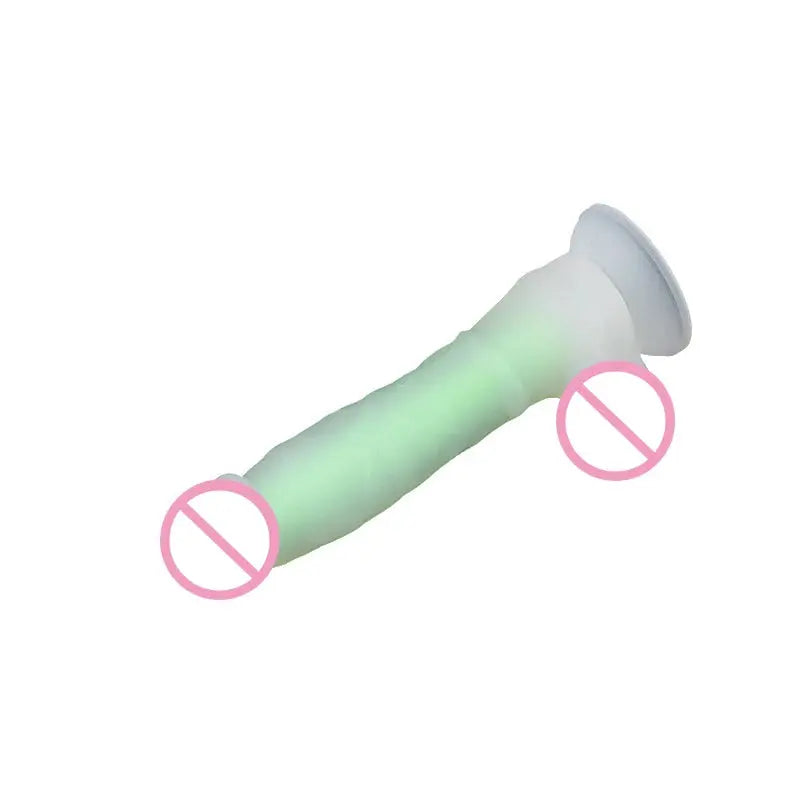 Three sizes of luminous silicone realistic dildo with glow-in-the-dark feature, designed for adult women, by SHOPEZRA L.L.C.
