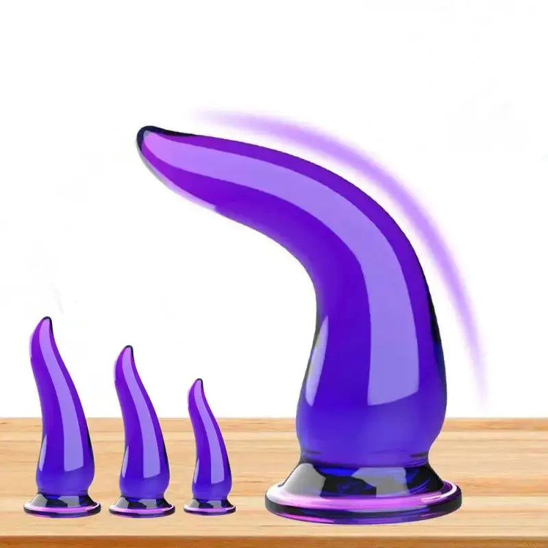 SHOPEZRA L.L.C. Amour Nook anal plug and prostate massager with horn shape and beads for women and men, includes suction cup.