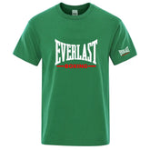 EVERLAST Boxing Logo Graphic T-Shirt Men Black Crew Neck Short Sleeve Casual Sports Training Streetwear Top SHOPEZRA L.L.C.