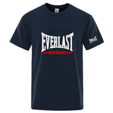 EVERLAST Boxing Logo Graphic T-Shirt Men Black Crew Neck Short Sleeve Casual Sports Training Streetwear Top SHOPEZRA L.L.C.