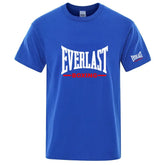 EVERLAST Boxing Logo Graphic T-Shirt Men Black Crew Neck Short Sleeve Casual Sports Training Streetwear Top SHOPEZRA L.L.C.