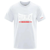 EVERLAST Boxing Logo Graphic T-Shirt Men Black Crew Neck Short Sleeve Casual Sports Training Streetwear Top SHOPEZRA L.L.C.