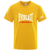 EVERLAST Boxing Logo Graphic T-Shirt Men Black Crew Neck Short Sleeve Casual Sports Training Streetwear Top SHOPEZRA L.L.C.