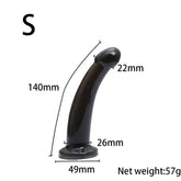 Black realistic dildo with suction cup, jelly material, for women, featuring a large penis shape and ultra-elastic harness compatibility.