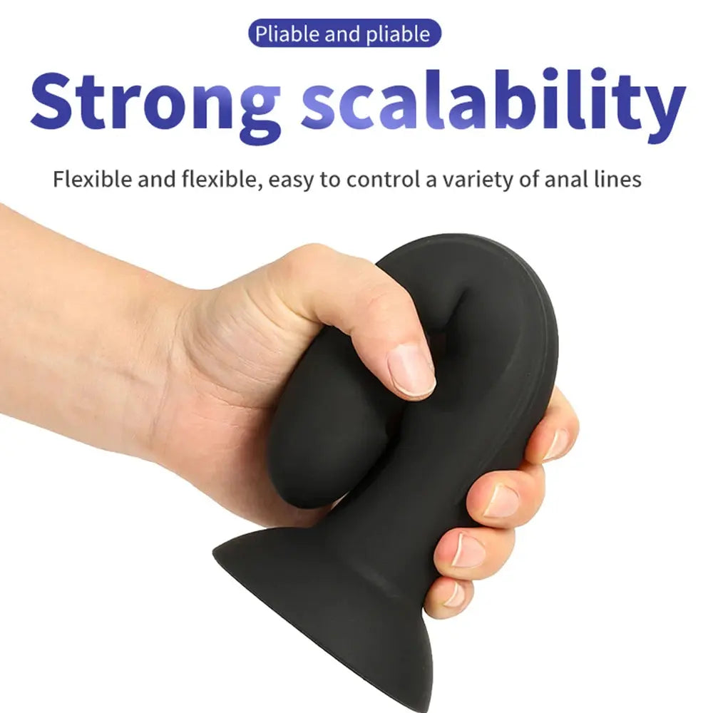 Silicone dildo and anal butt plug with suction cup and prostate massager design, for adult female masturbation by SHOPEZRA L.L.C.