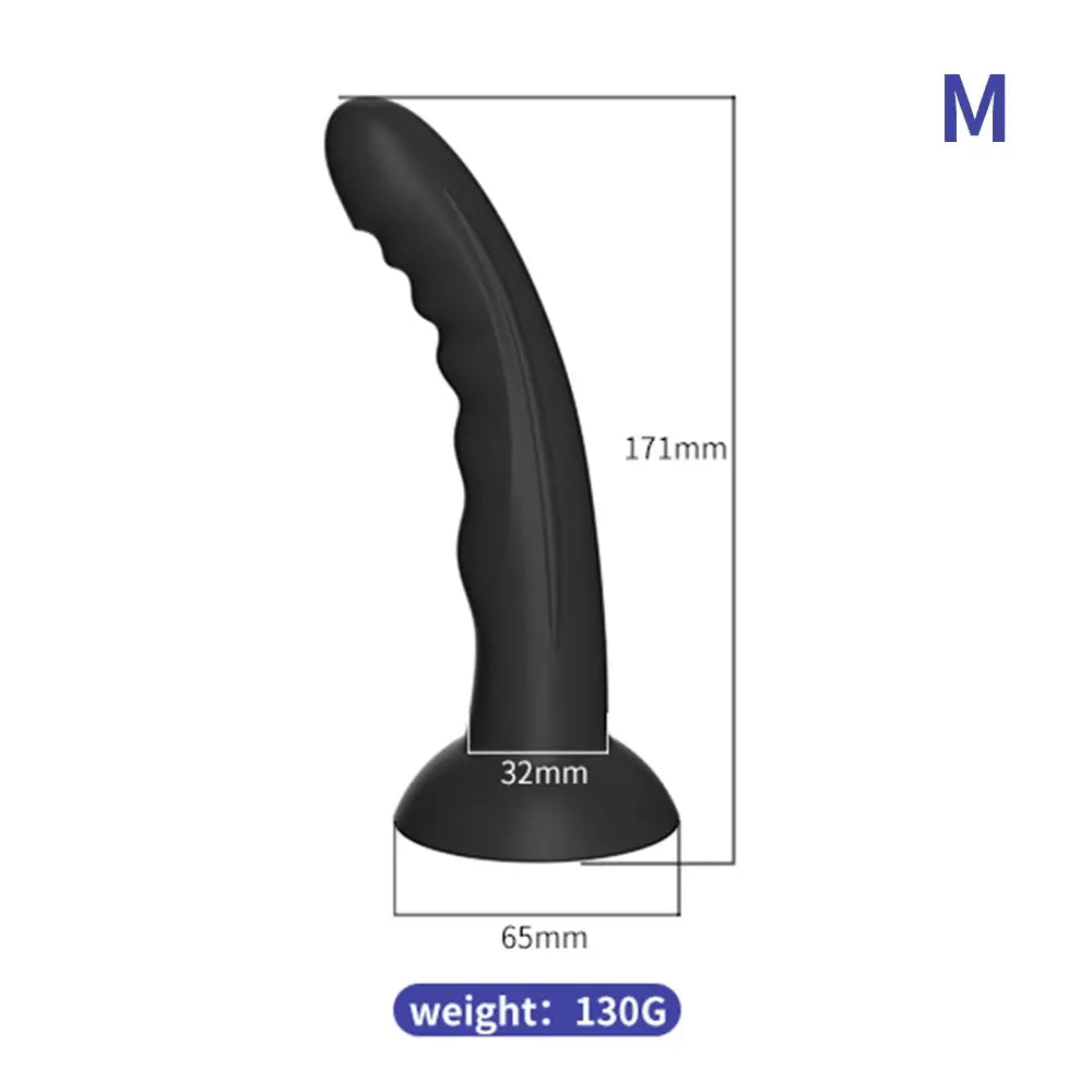 Silicone dildo and prostate massager with suction cup, designed for anal pleasure and female masturbation, by SHOPEZRA L.L.C.