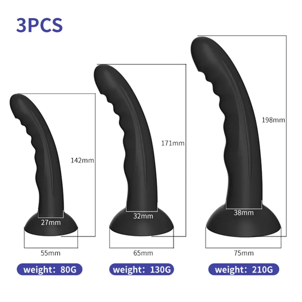 Silicone dildo with large penis shape, anal butt plug, suction cup base, prostate massager, adult sex toy for women.