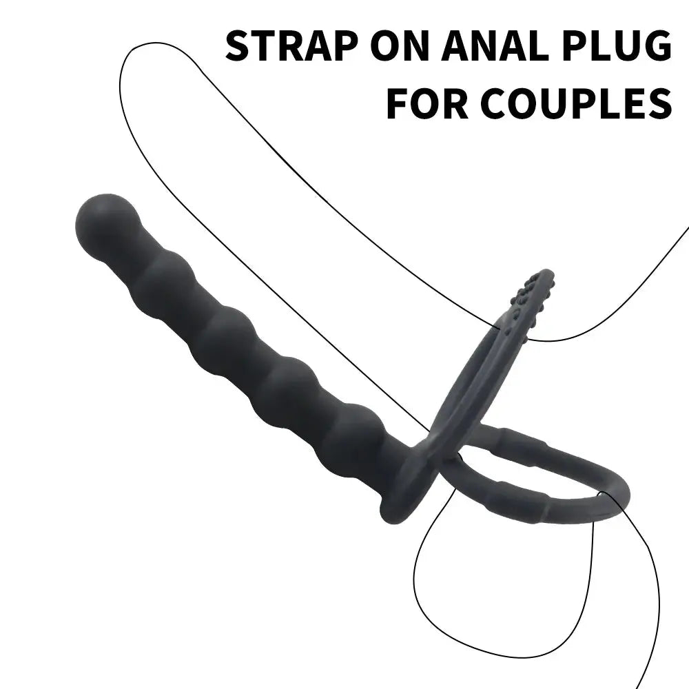 Silicone dildo and prostate massager with suction cup, designed for adult pleasure, featuring realistic penis shape and smooth surface.