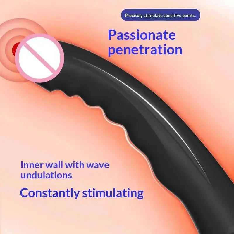 Silicone dildo with suction cup, resembling a large penis, designed for prostate massage and adult pleasure for women and men.