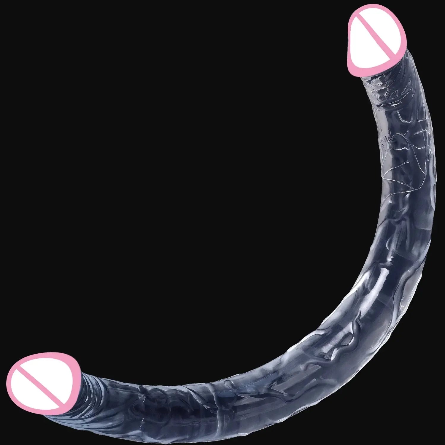 Realistic double-headed dildo with long penis design, ideal for G-spot, vagina, and anal penetration, for lesbian adult toy use.