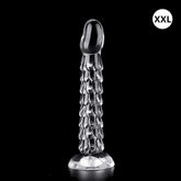 Transparent Dragon Scale Dildo with suction cup, anal plug, and vaginal masturbator for women, from SHOPEZRA L.L.C.