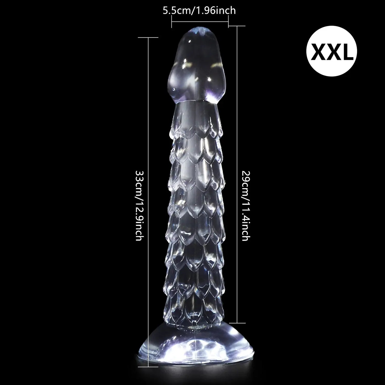 Transparent Dragon Scale Dildo with suction cup, anal plug, and vaginal masturbator designed for women by SHOPEZRA L.L.C.
