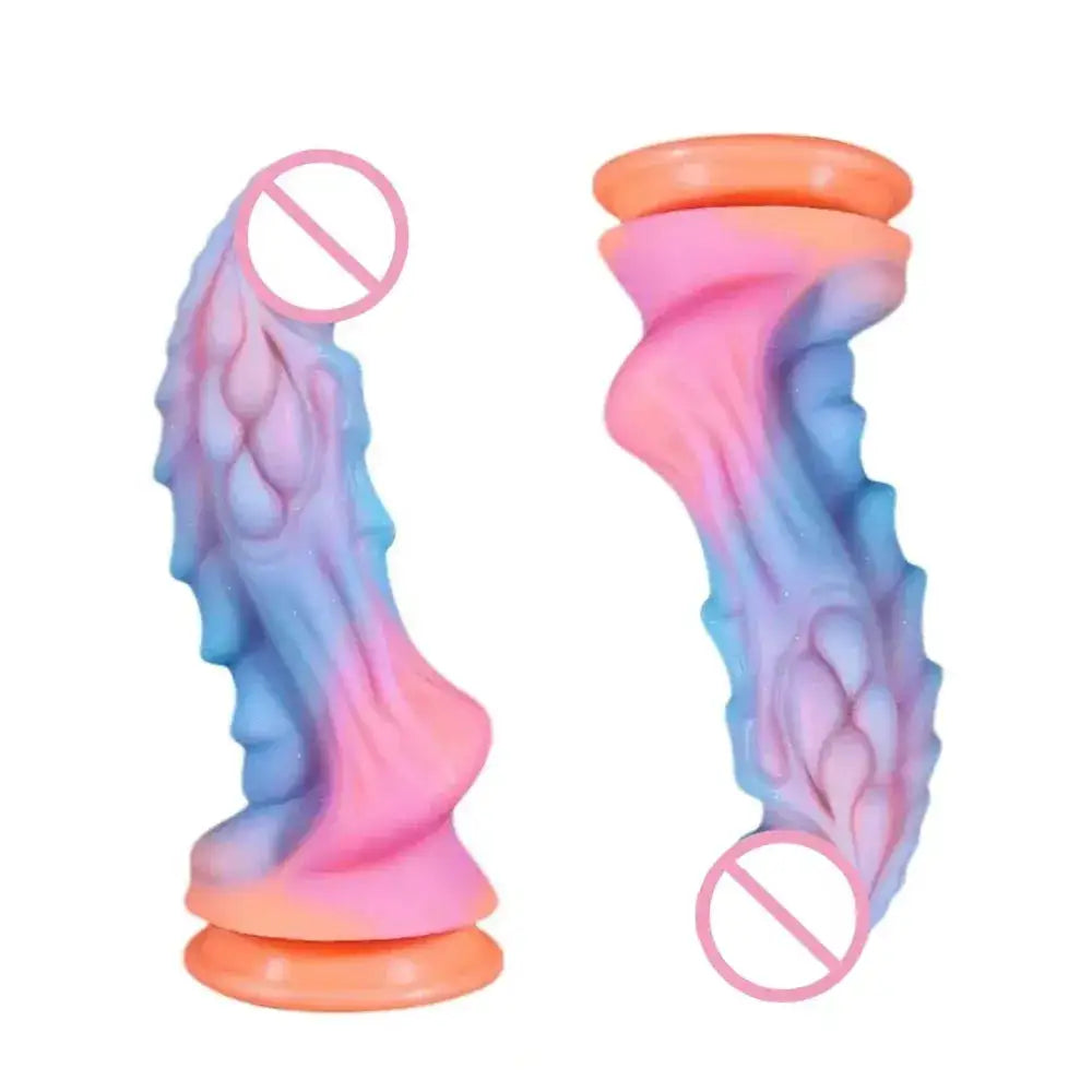 New Luminous Colorful Dragon Monster Dildo with Suction Cup, G-Spot & Anal Plug, Women's Adult Toy by Dropshipman