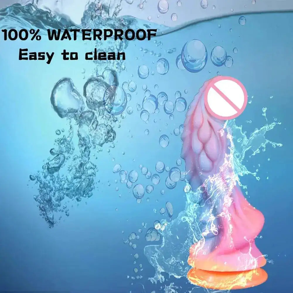 New Luminous Colorful Dragon Monster Dildo with Suction Cup, G-Spot & Anal Plug, Women's Adult Toy by Dropshipman