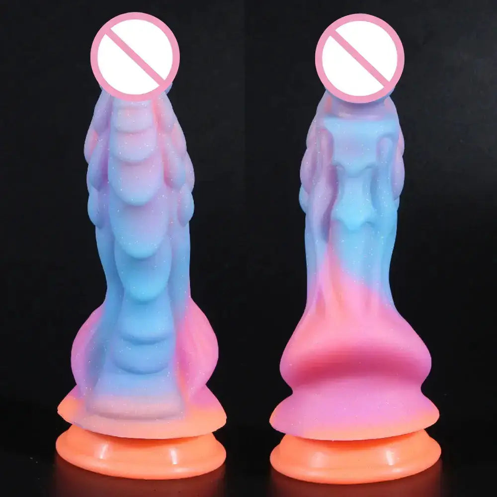 New Luminous Colorful Dragon Monster Dildo with Suction Cup, G-Spot & Anal Plug, Women's Adult Toy by Dropshipman