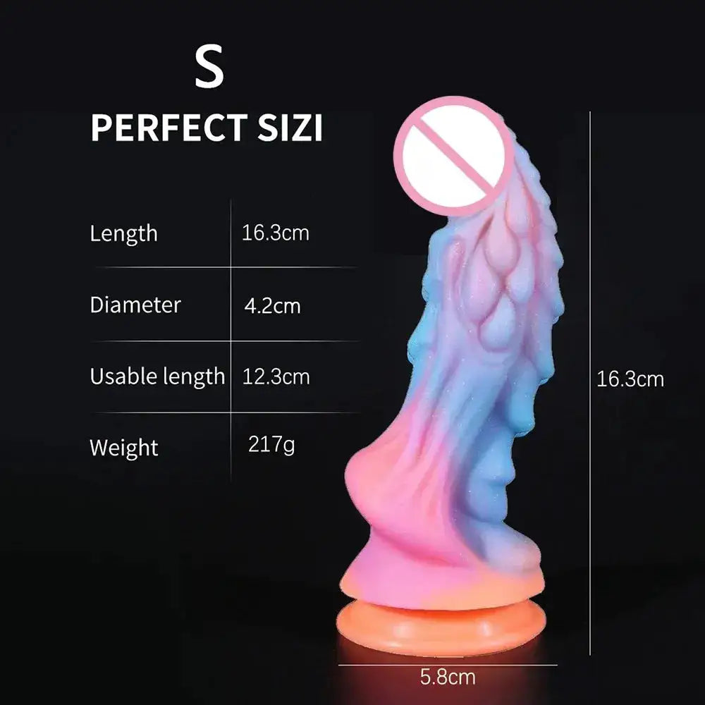 New Luminous Colorful Dragon Monster Dildo with Suction Cup, G-Spot & Anal Plug, Women's Adult Toy by Dropshipman