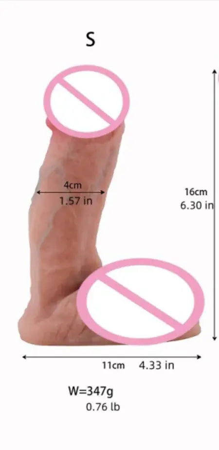Realistic skin-feel silicone dildo from SHOPEZRA L.L.C., detailed with lifelike texture and smooth surface.
