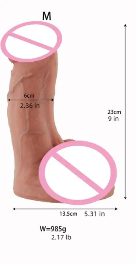 Realistic skin-feel silicone dildo by SHOPEZRA L.L.C., showing textured surface and smooth shape for personal comfort.