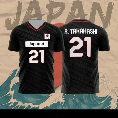 Japan National Volleyball Team Yuji Nishida No.1 Jersey Men Women Breathable Quick Dry Sports T-Shirt by Dropshipman