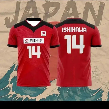 Japan National Volleyball Team Yuji Nishida No.1 Jersey Men Women Breathable Quick Dry Sports T-Shirt by Dropshipman