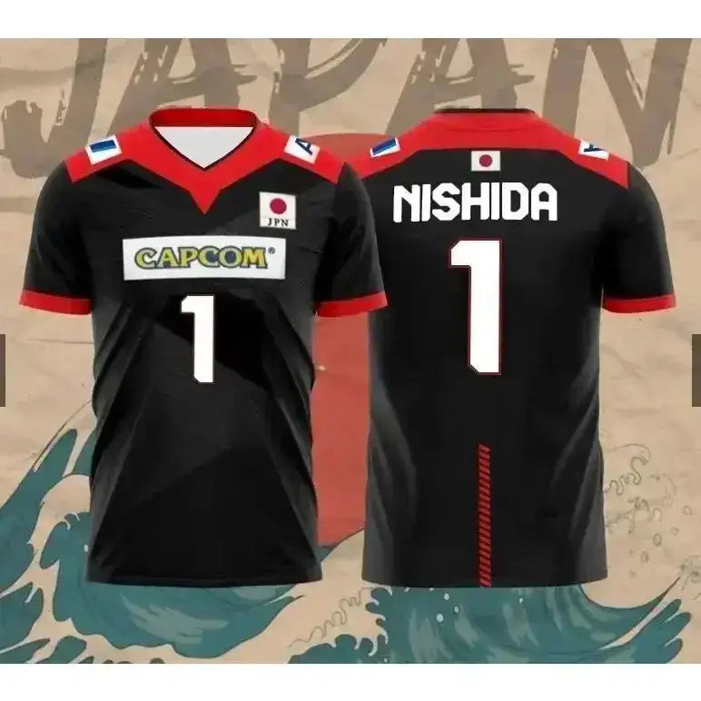 Japan National Volleyball Team Yuji Nishida No.1 Jersey Men Women Breathable Quick Dry Sports T-Shirt by Dropshipman
