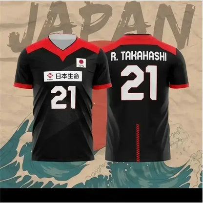 Japan National Volleyball Team Yuji Nishida No.1 Jersey Men Women Breathable Quick Dry Sports T-Shirt by Dropshipman