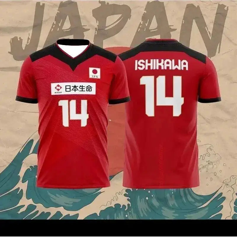 Japan National Volleyball Team Yuji Nishida No.1 Jersey Men Women Breathable Quick Dry Sports T-Shirt by Dropshipman