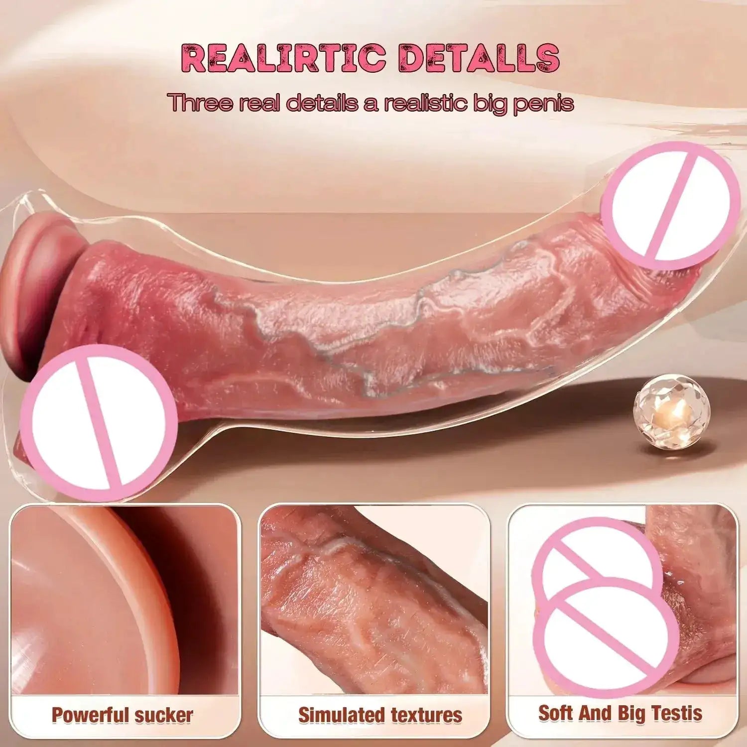 Super Realistic Dildo Waterproof Silicone Adult Sex Toys Anal Butt Plug Vagina Massager Masturbators Penis Penetration Cock Dick by Dropshipman