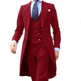 Royal Blue Long Tail Coat 3 Piece Gentleman Man Suit Smoking Da Sposo Moda Maschile Per Giacca Da Ballo Da Sposa Gilet Con SHOPEZRA L.L.C.