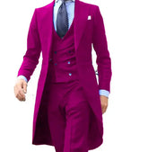 Royal Blue Long Tail Coat 3 Piece Gentleman Man Suit Smoking Da Sposo Moda Maschile Per Giacca Da Ballo Da Sposa Gilet Con SHOPEZRA L.L.C.