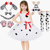 Dalmatian Costume Kids Cute Flowers Spotted Dog Tutu Dress Toddler Girls Halloween Festival Party Animal Puppy Dress Up Outfits SHOPEZRA L.L.C.