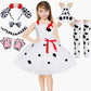 Dalmatian Costume Kids Cute Flowers Spotted Dog Tutu Dress Toddler Girls Halloween Festival Party Animal Puppy Dress Up Outfits SHOPEZRA L.L.C.