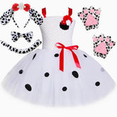 Dalmatian Costume Kids Cute Flowers Spotted Dog Tutu Dress Toddler Girls Halloween Festival Party Animal Puppy Dress Up Outfits SHOPEZRA L.L.C.