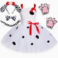 Dalmatian Costume Kids Cute Flowers Spotted Dog Tutu Dress Toddler Girls Halloween Festival Party Animal Puppy Dress Up Outfits SHOPEZRA L.L.C.