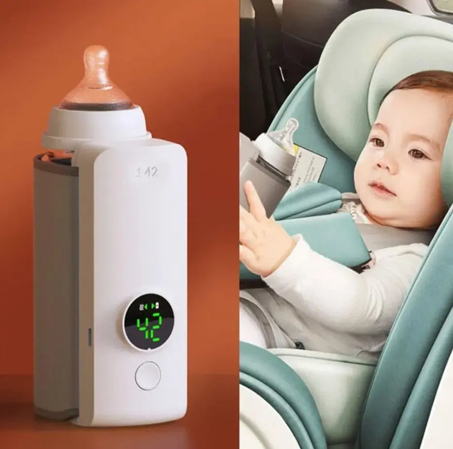 Portable wireless baby bottle warmer by SHOPEZRA L.L.C. with compact design and easy-to-use controls.