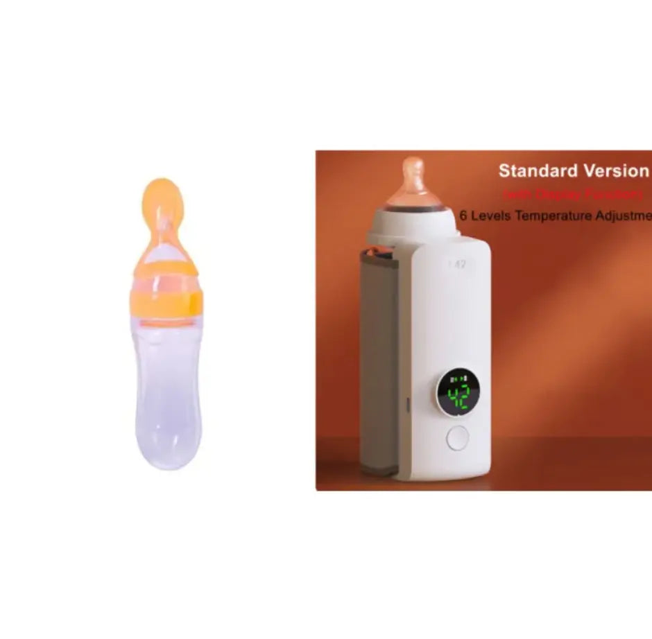 Portable wireless baby bottle warmer by SHOPEZRA L.L.C., compact device for quick and easy bottle warming on the go.
